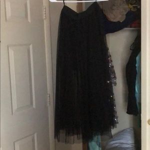 Black skirt with sheer black overlay